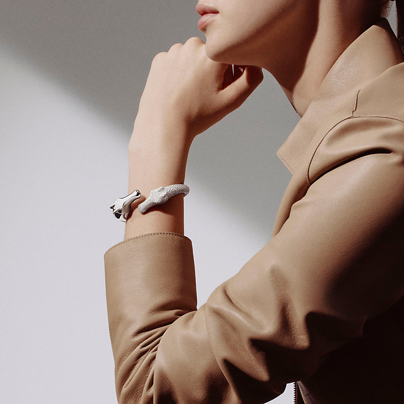 Galop Hermès bracelet - White gold | Hermès USA